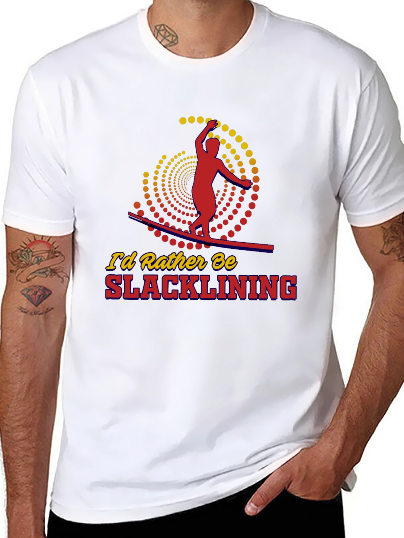 Slacklining Graphic Tee - Black Cotton T-Shirt