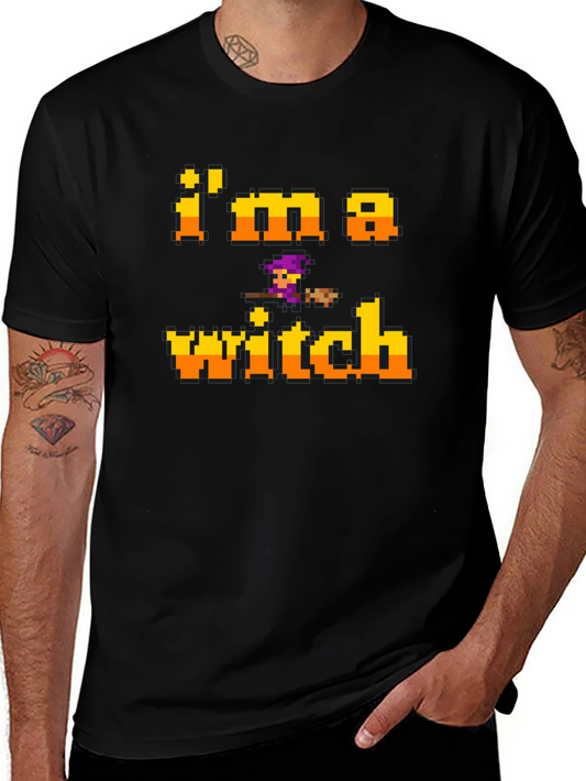 Im A Witch Black T-Shirt - Halloween Pixel Art