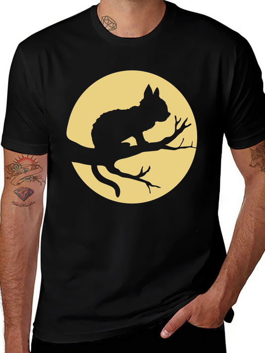 Cat on Branch T-Shirt - Halloween Style