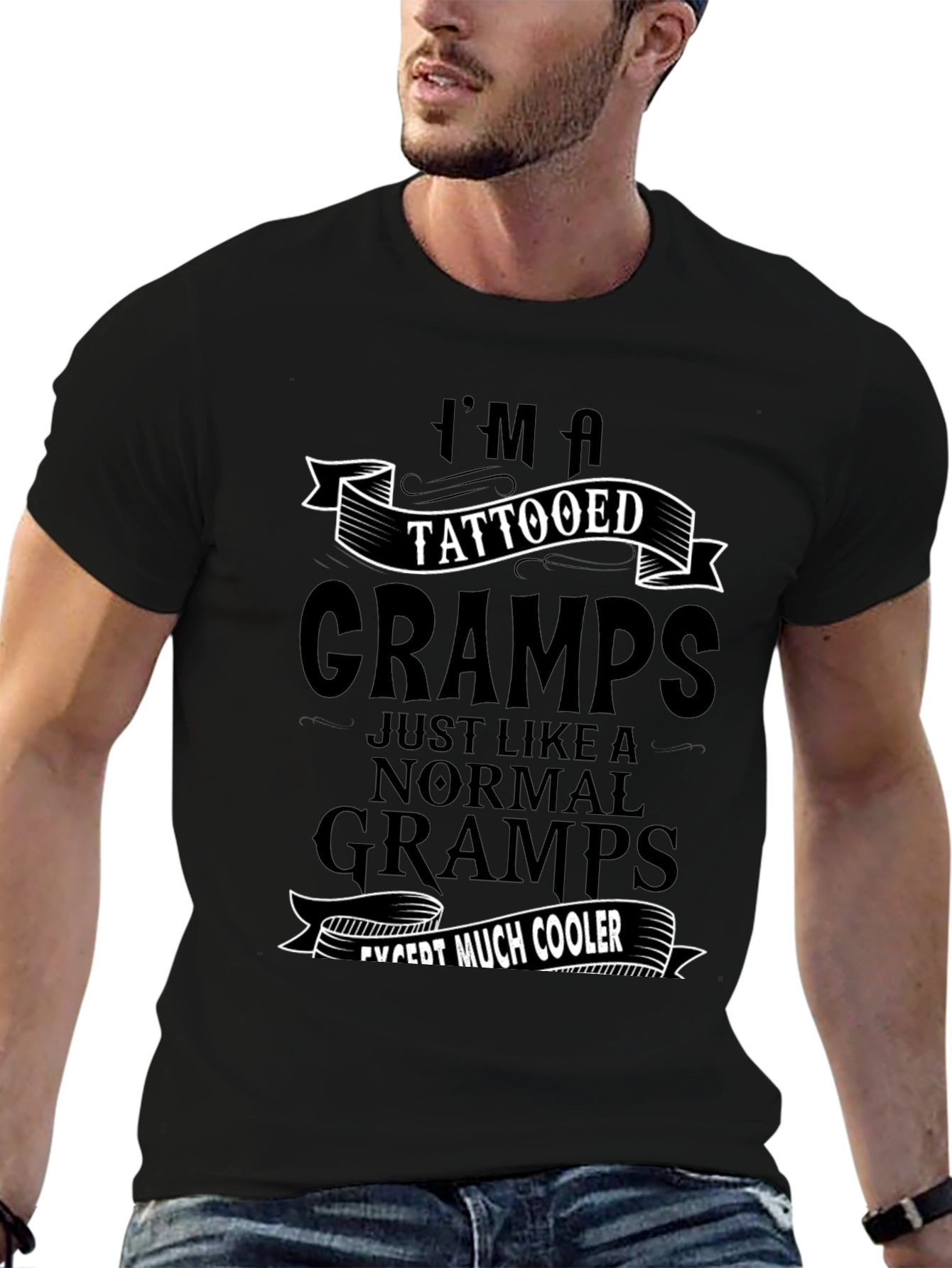 Tattooed Gramps T-Shirt - Cool Grandfather Tee