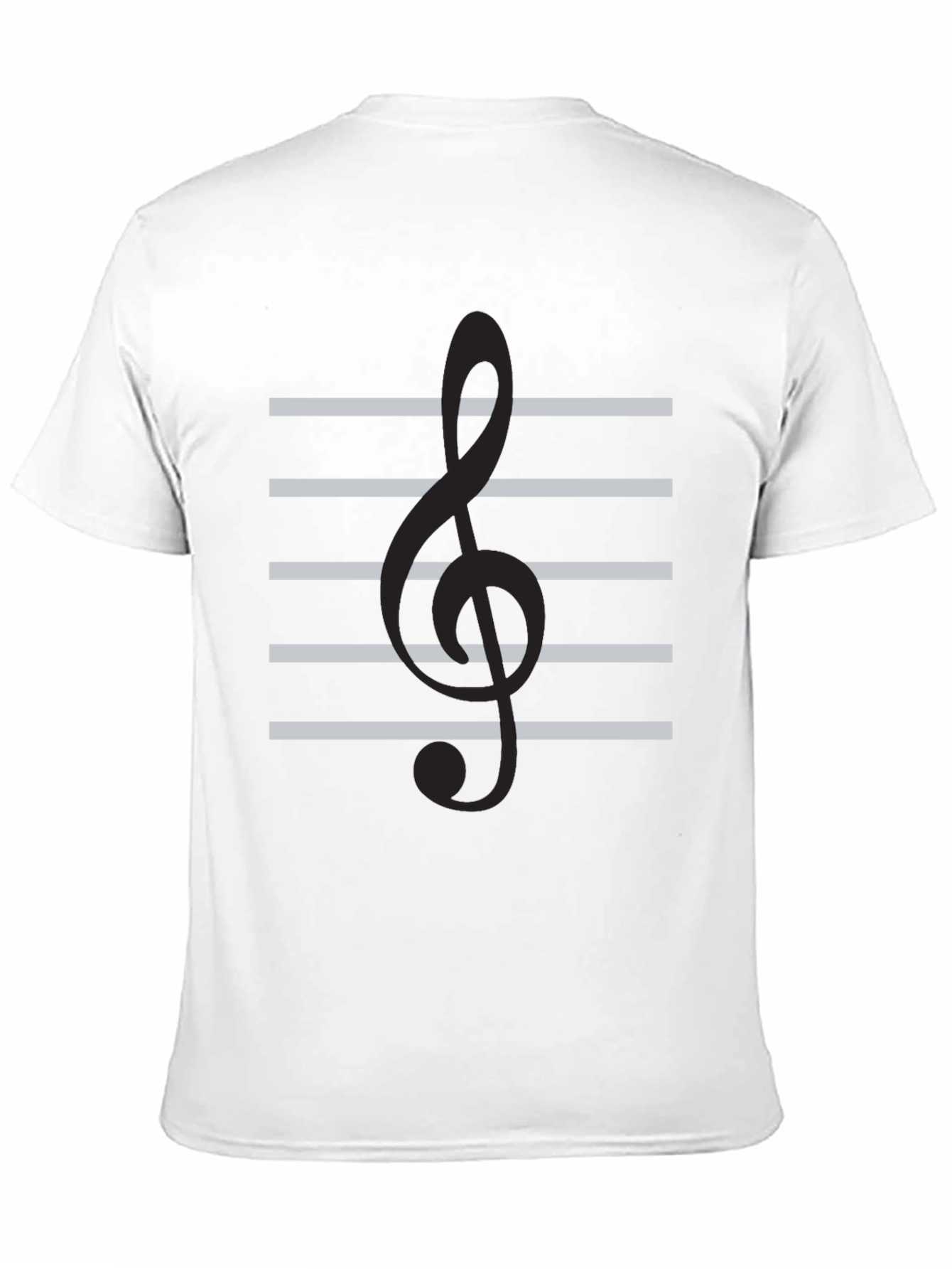 Musical Clef Staff T-Shirt - Black Cotton Tee