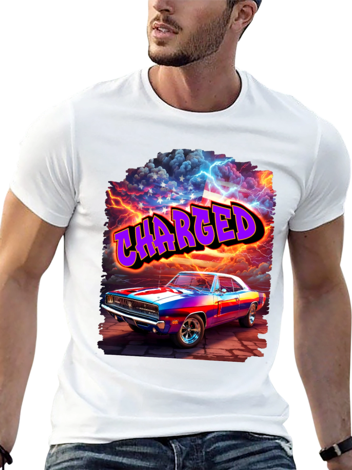 Charged Classic Car Graphic T-Shirt