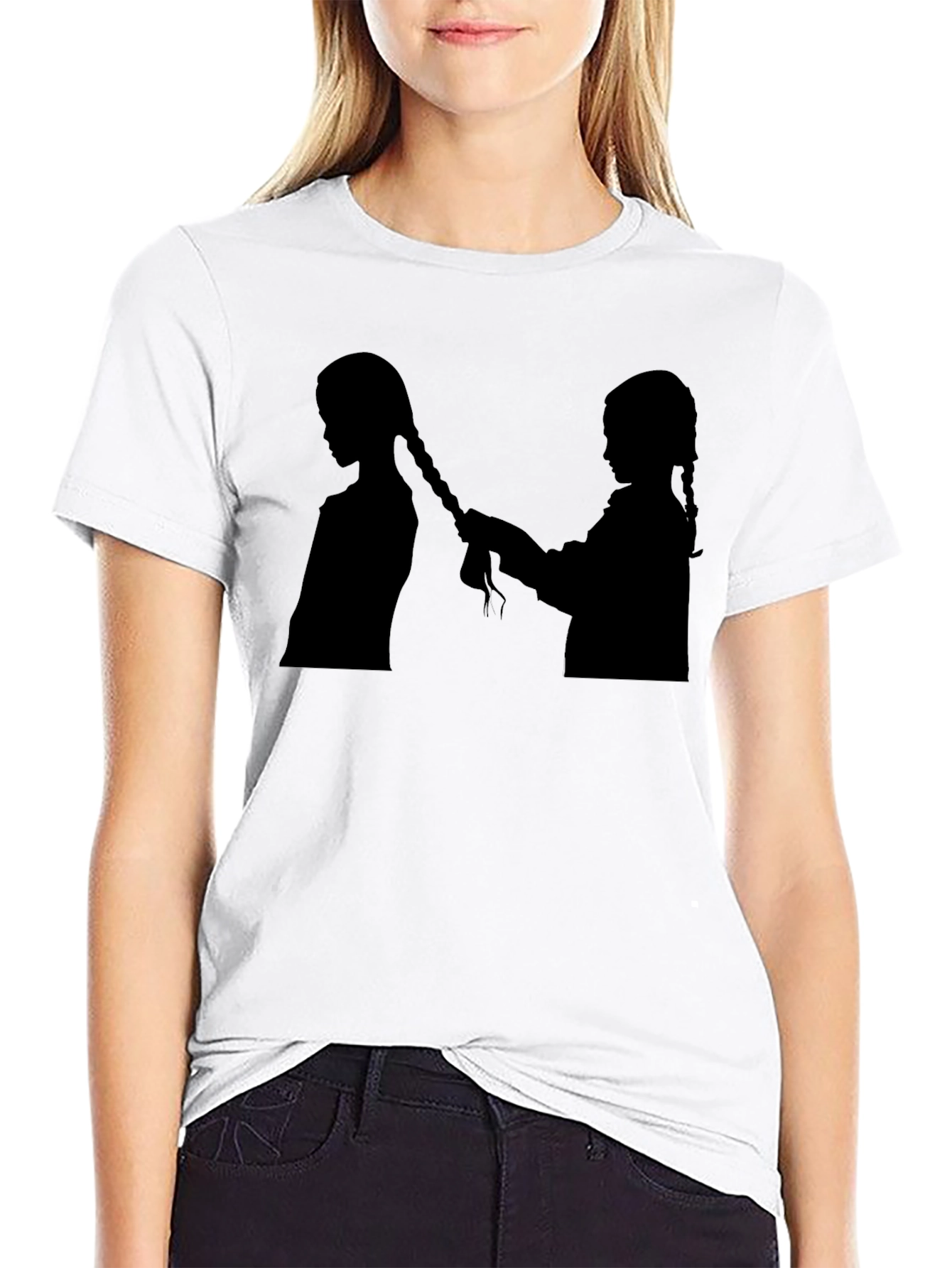 Silhouette Sisters Black Tee