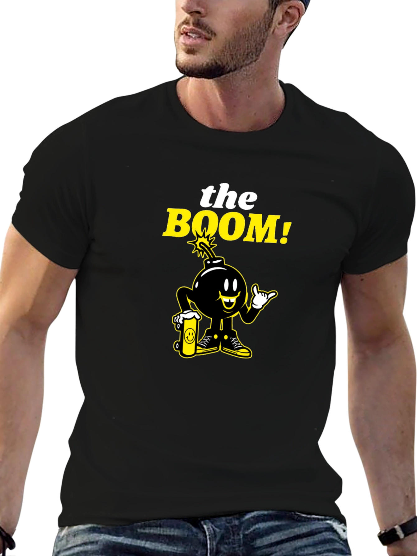 The Boom! Black Graphic Print Crew Neck T-Shirt