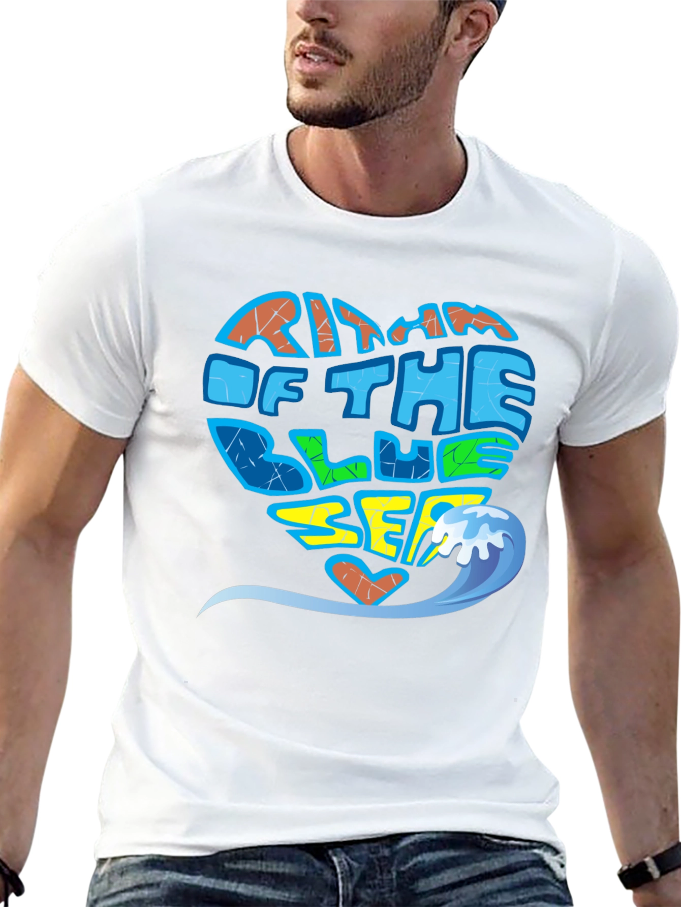 Rhythm of the Blue Sea Black Graphic T-Shirt