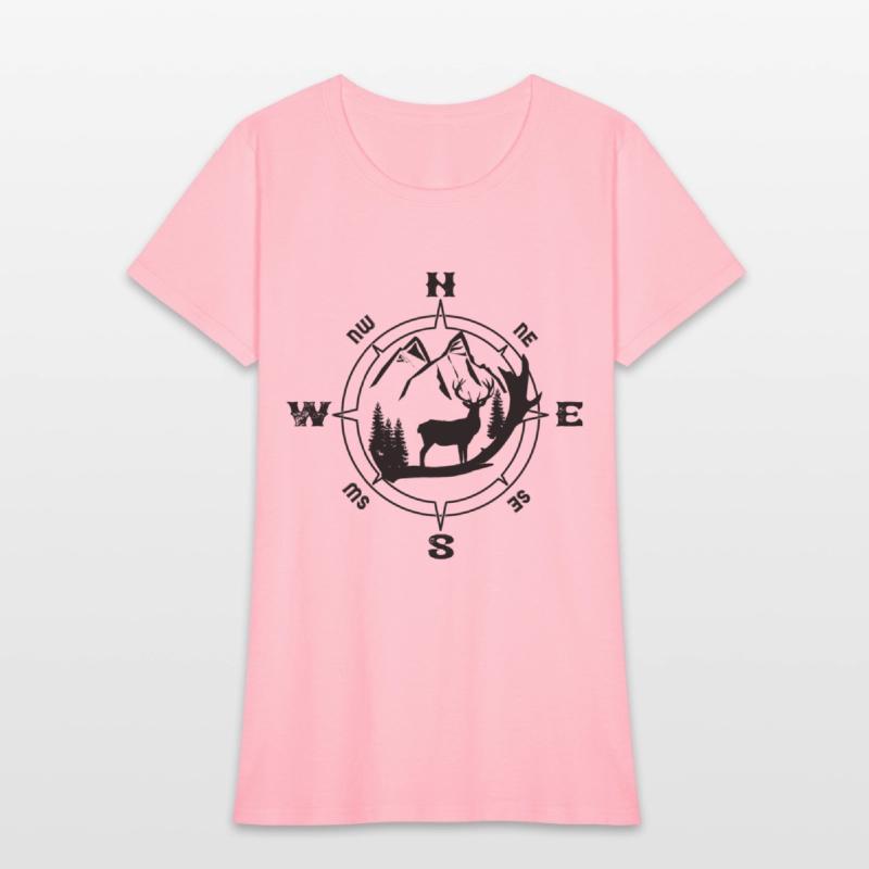 Deer Antler in compass mountain scene