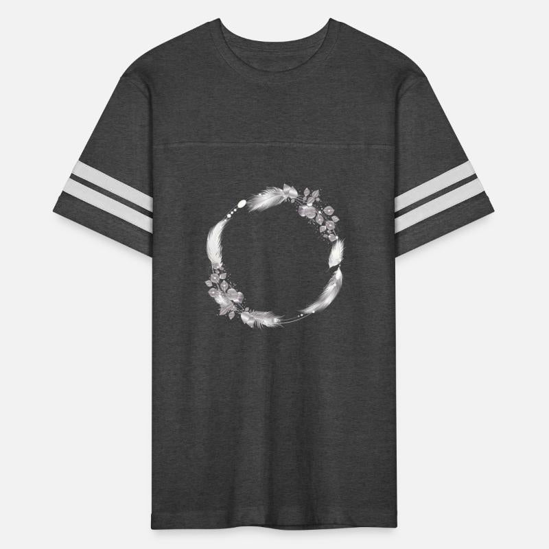 delicate frame of silver colored feathers & leaves