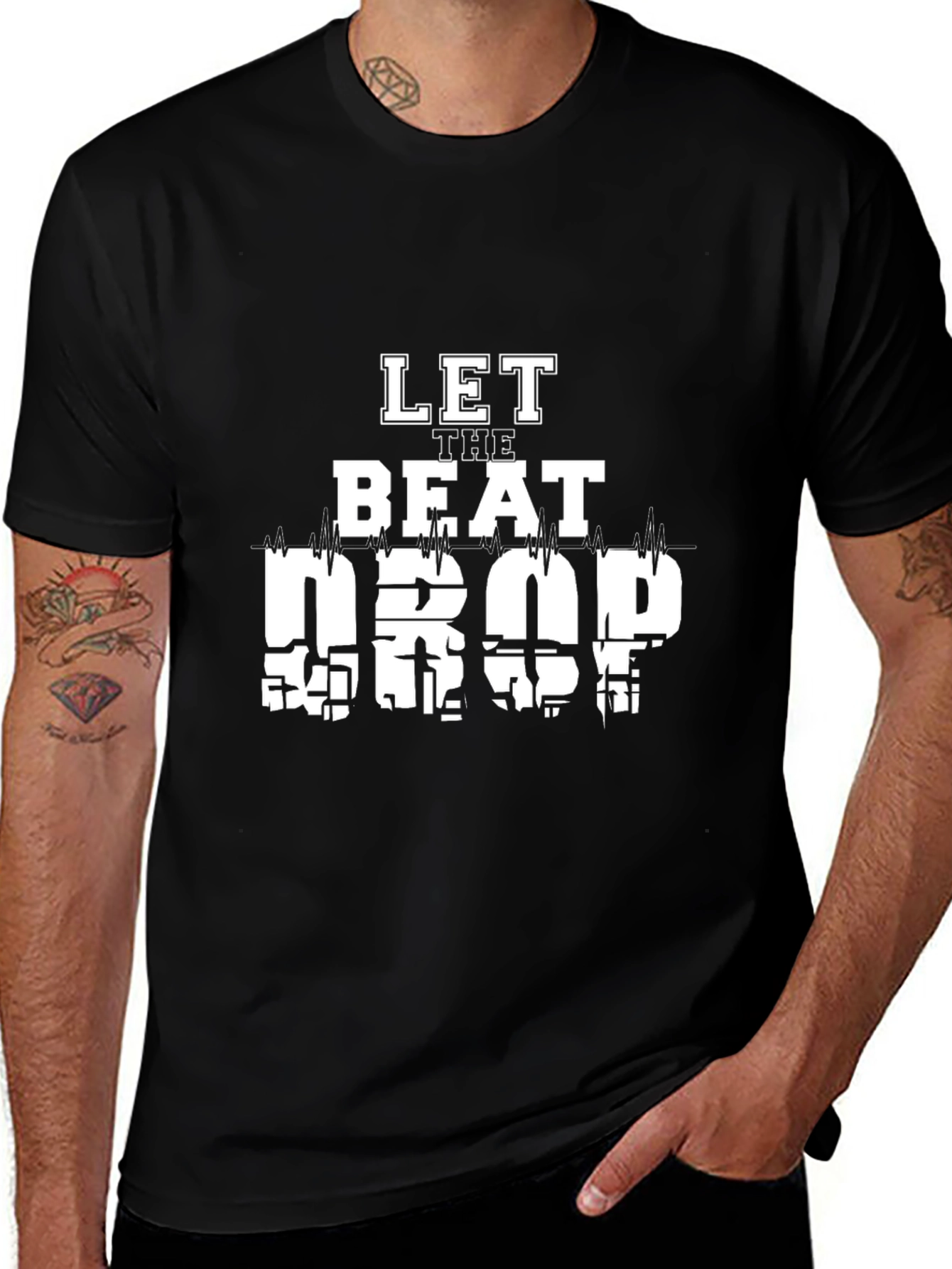 Let The Beat Drop Graphic Tee - Cool Design
