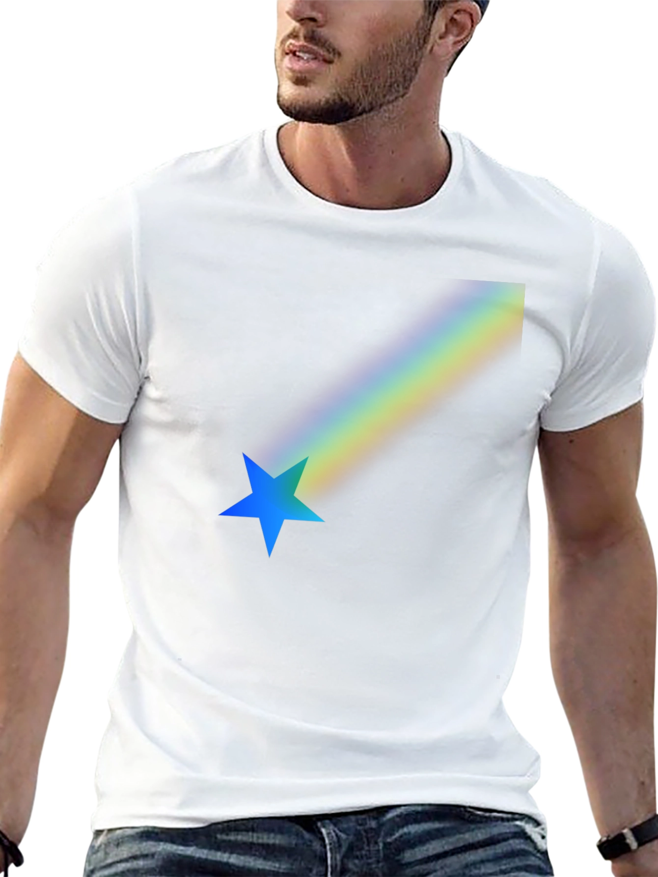 Rainbow Star Black T-Shirt