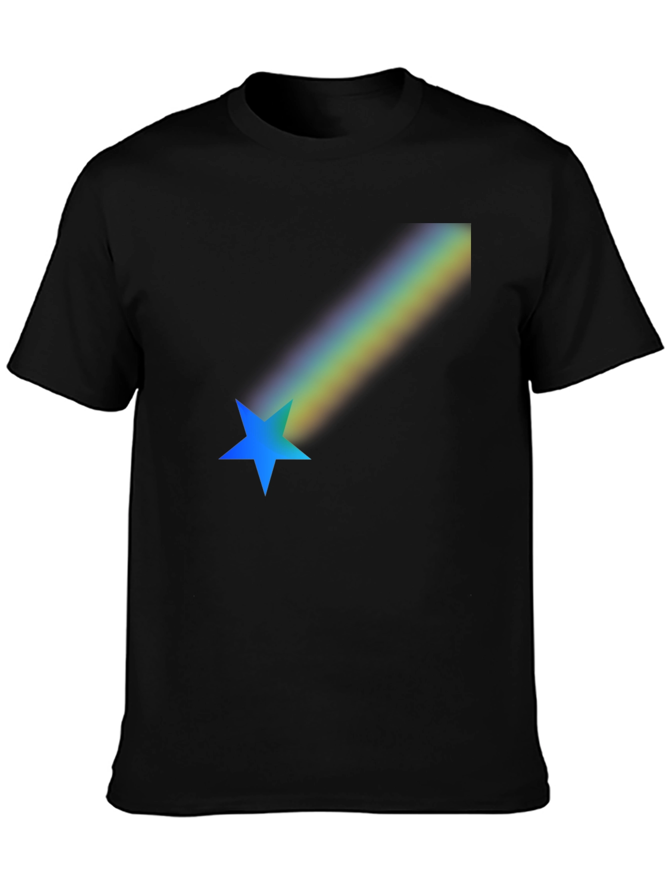 Rainbow Star Black T-Shirt