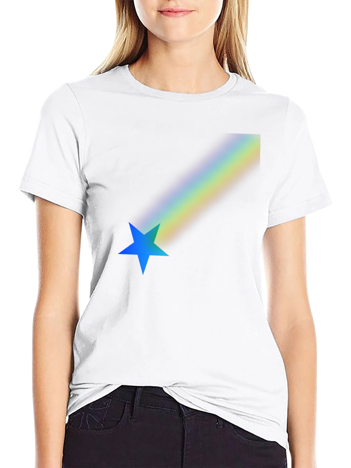 Rainbow Star Black T-Shirt
