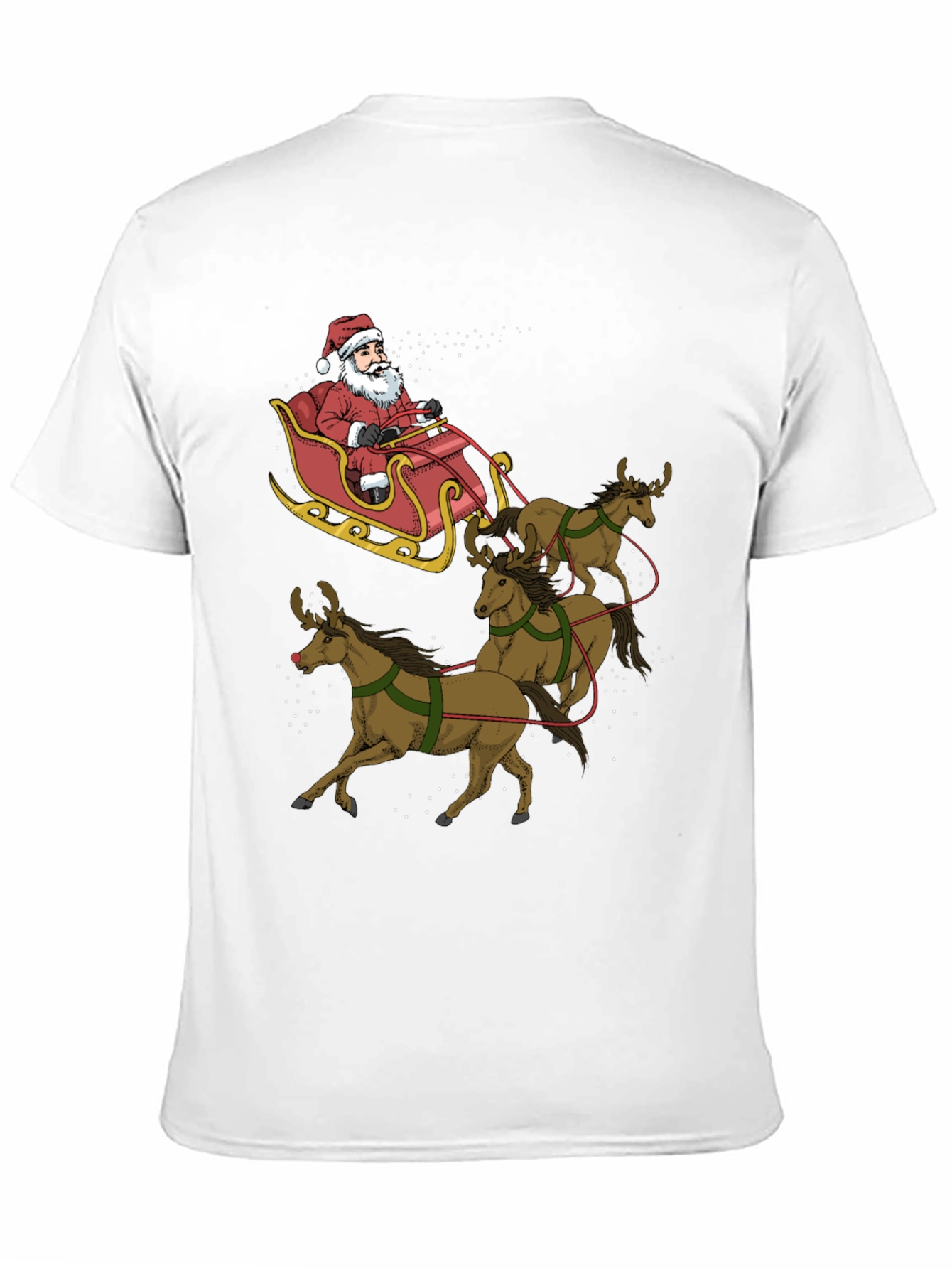 Santas Reindeer Sleigh Ride Graphic Tee
