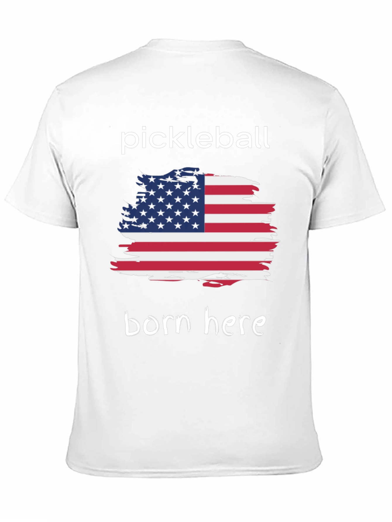 Pickleball Born Here USA Flag Graphic Tee