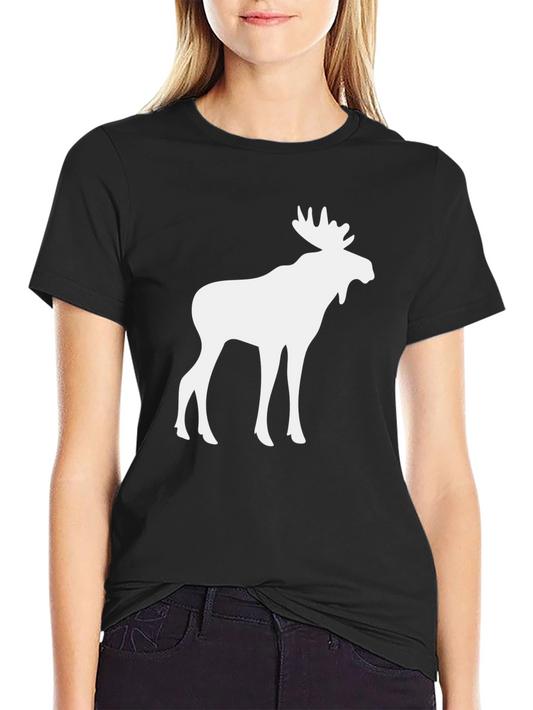 Moose Graphic Tee - Black Cotton T-Shirt