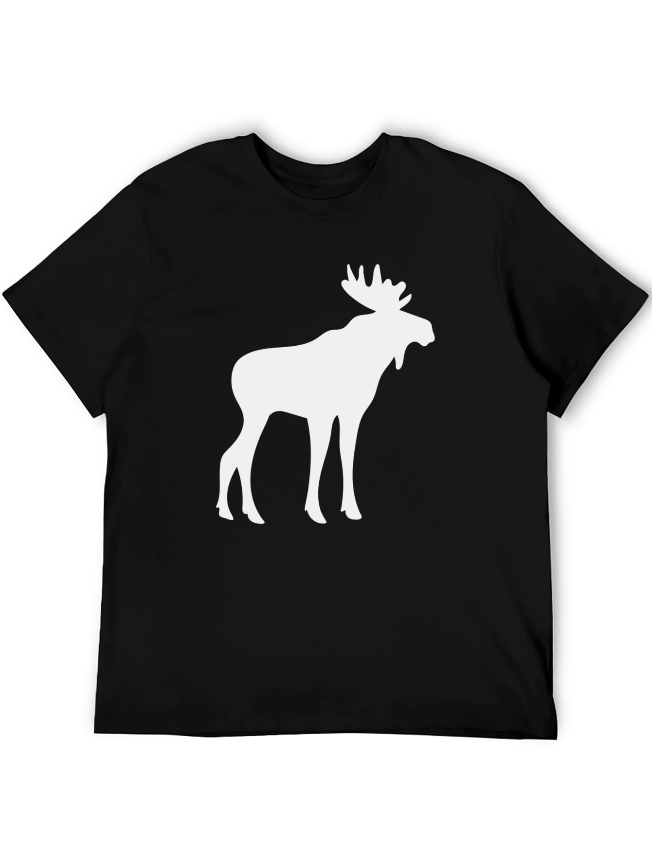 Moose Graphic Tee - Black Cotton T-Shirt