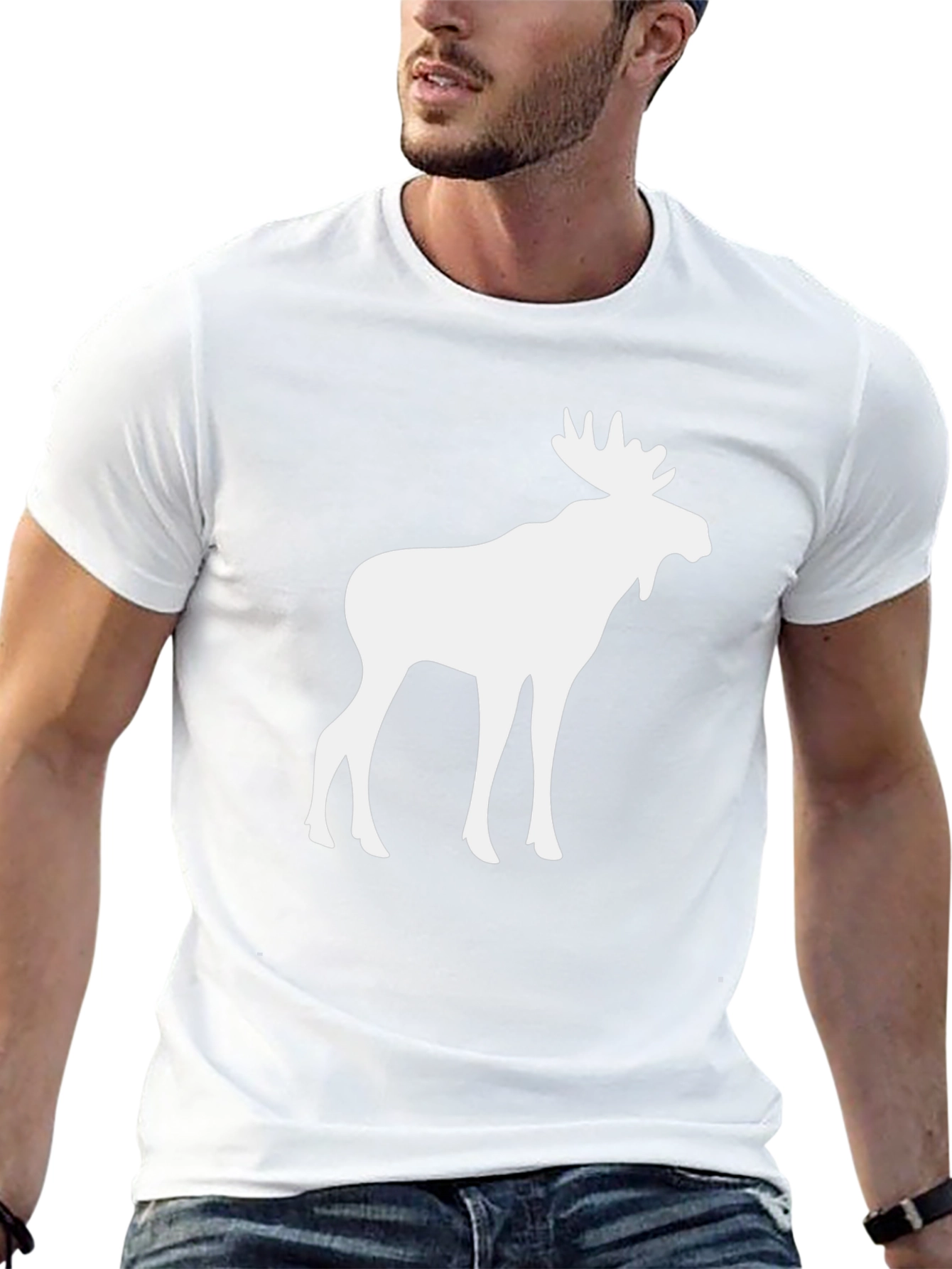 Moose Graphic Tee - Black Cotton T-Shirt