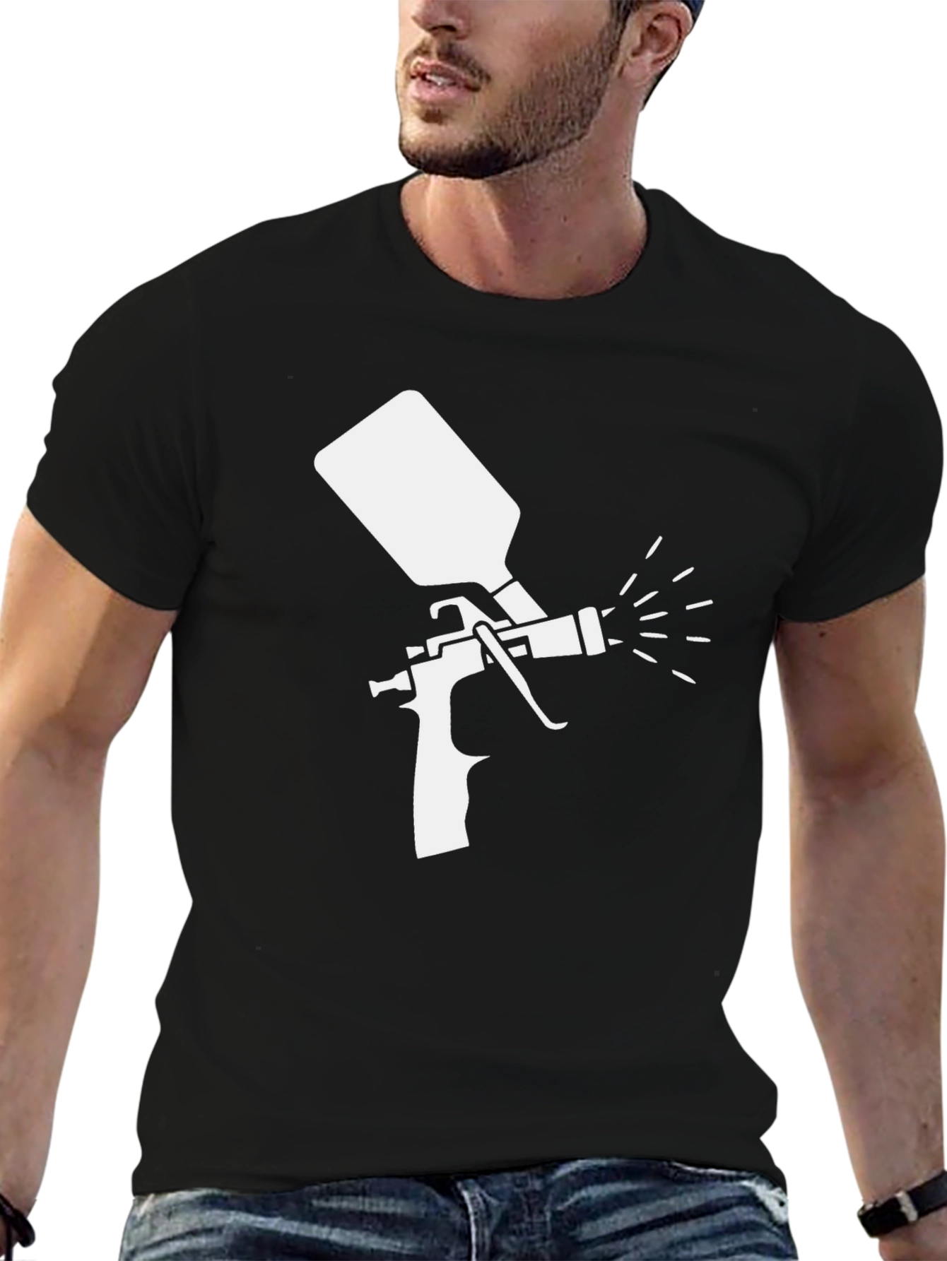 Spray Paint Gun Graphic Tee - Cool Painter Shirt
