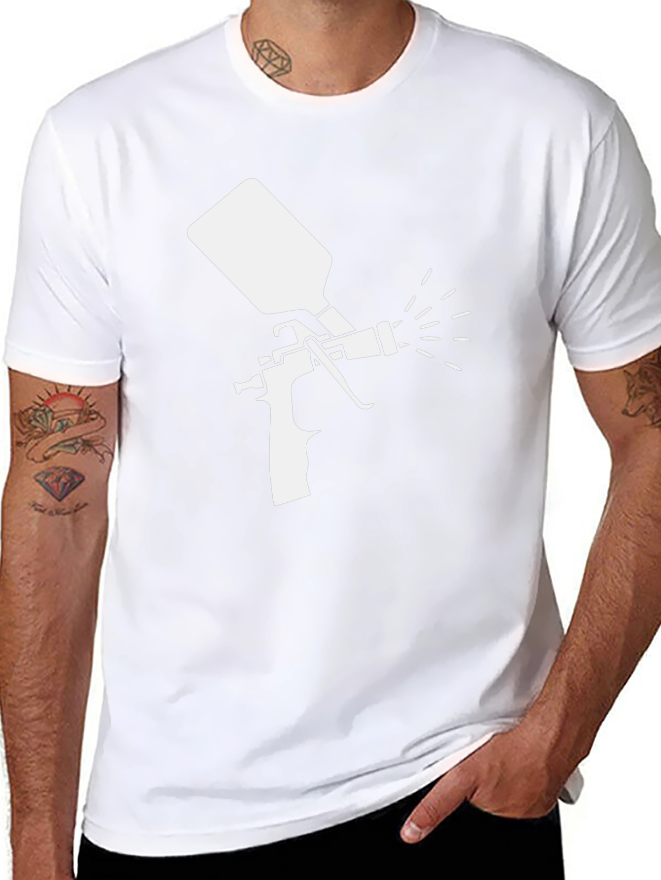 Spray Paint Gun Graphic Tee - Cool Painter Shirt