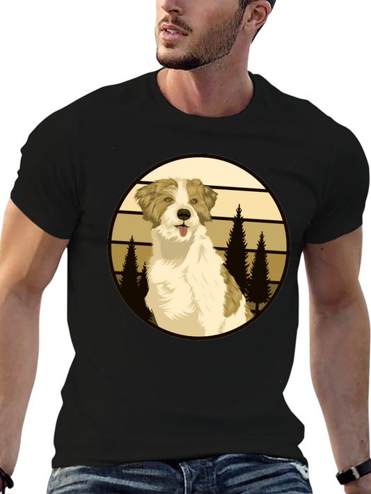 Dog & Forest Graphic Tee - Nature Lovers T-Shirt