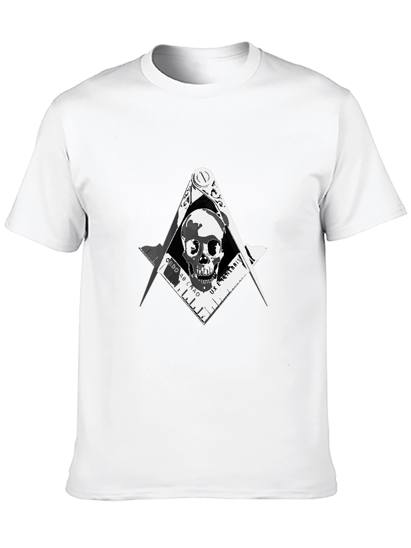 Skull & Compass T-Shirt - Dark Freemason Style