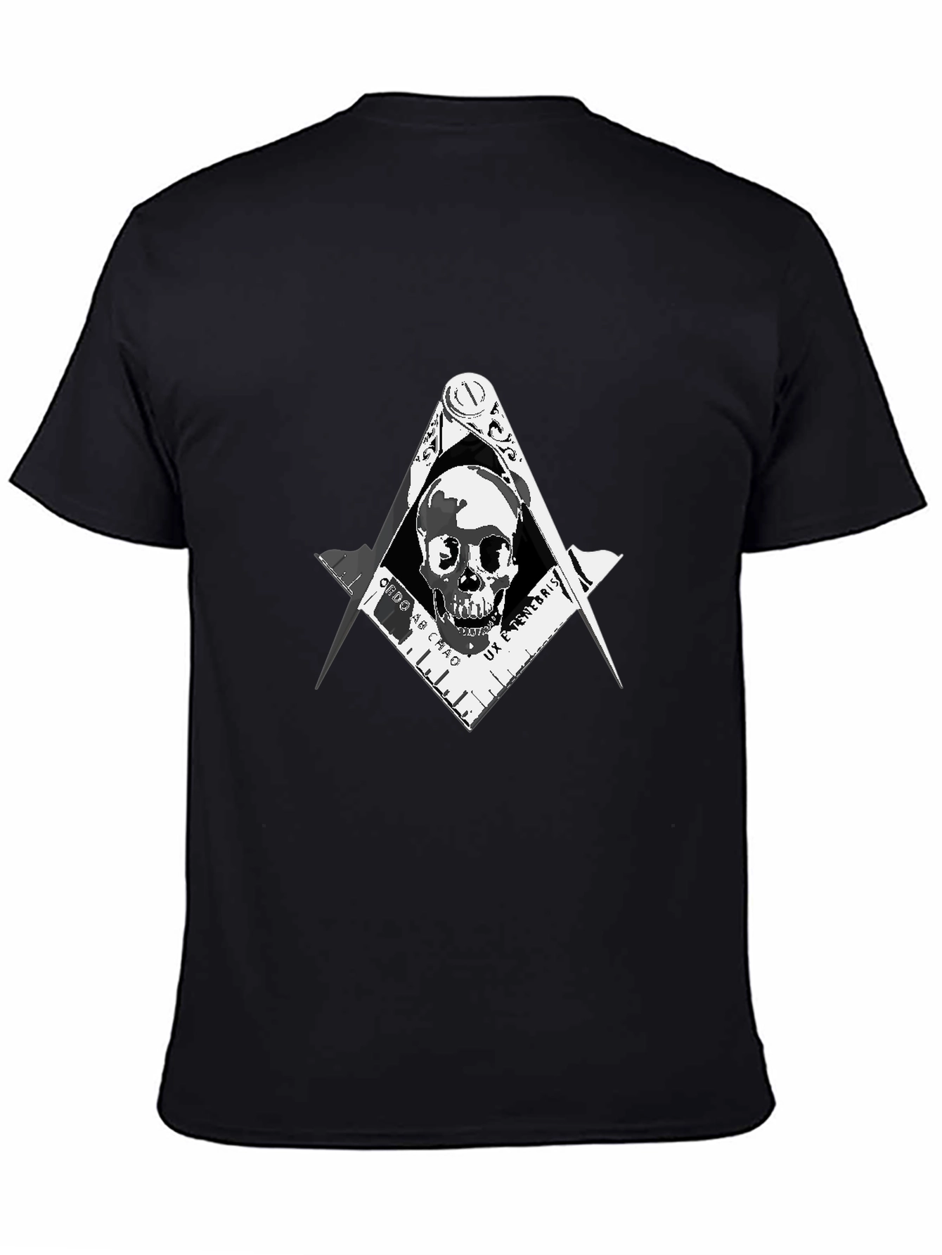 Skull & Compass T-Shirt - Dark Freemason Style