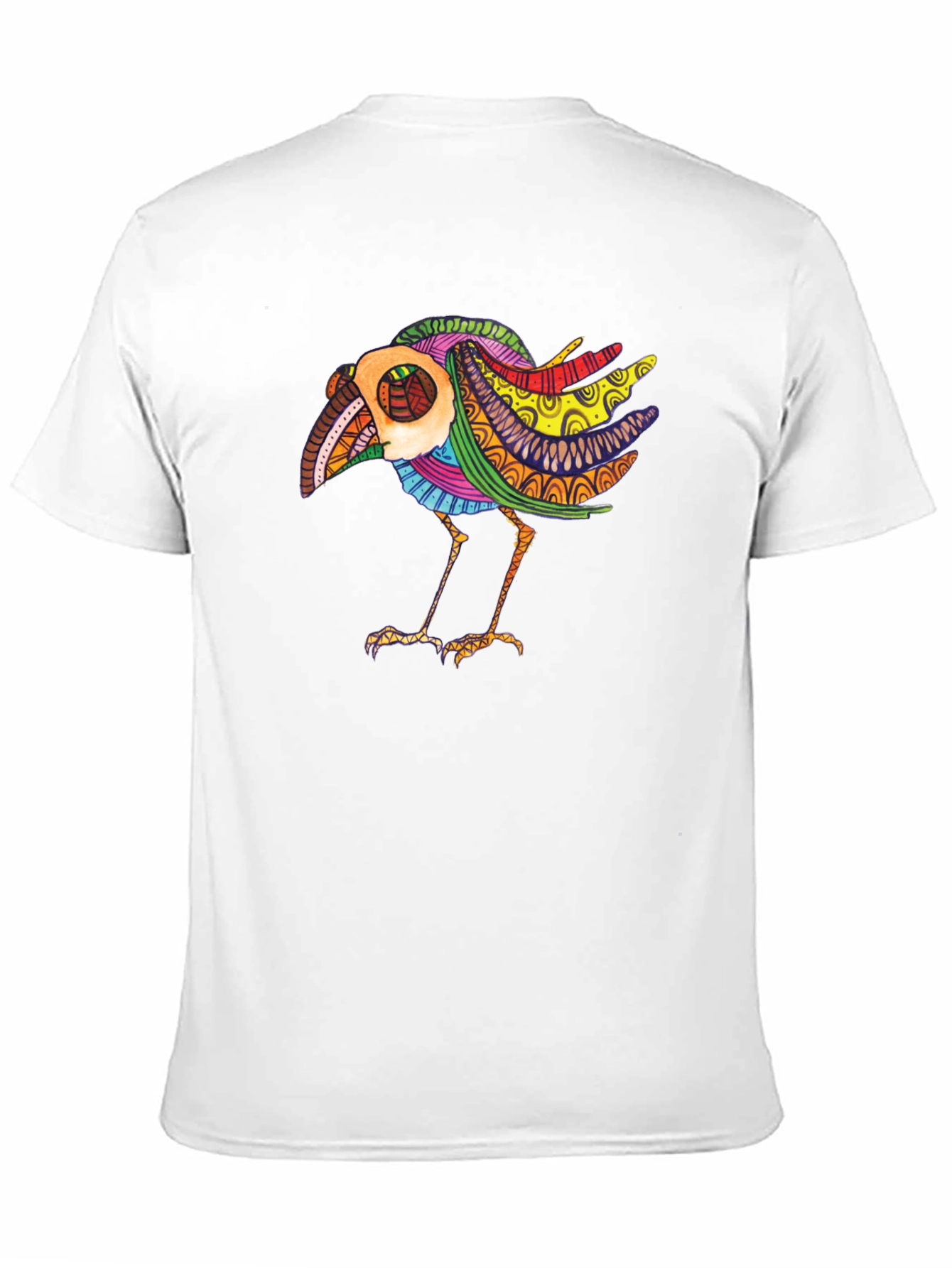 Abstract Bird Graphic Black Tee