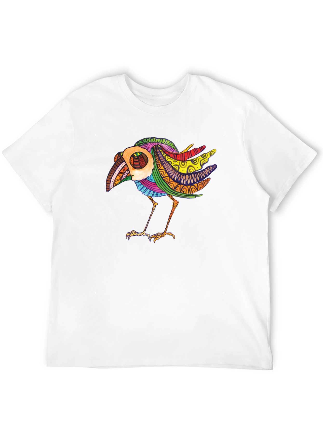 Abstract Bird Graphic Black Tee