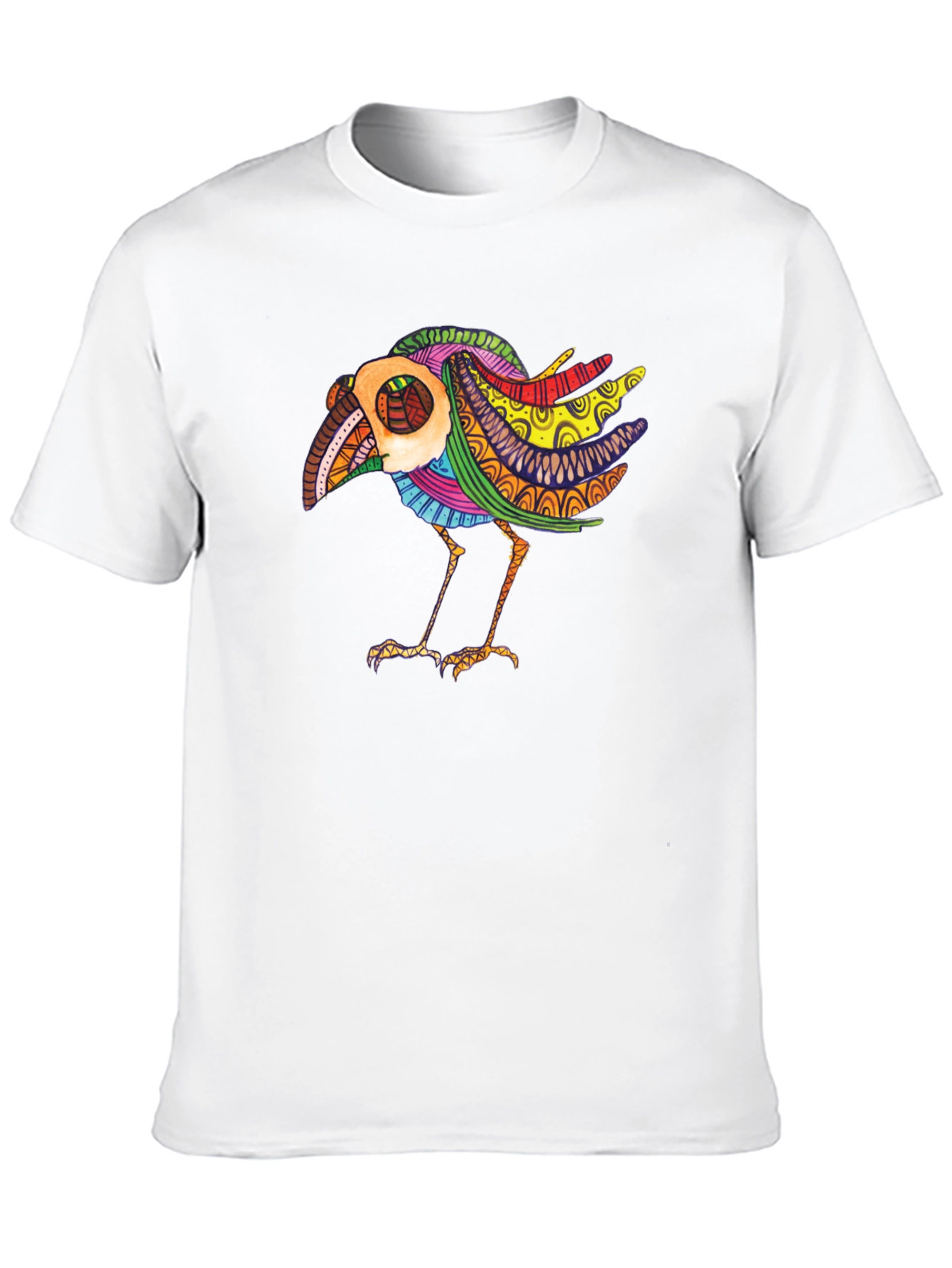 Abstract Bird Graphic Black Tee