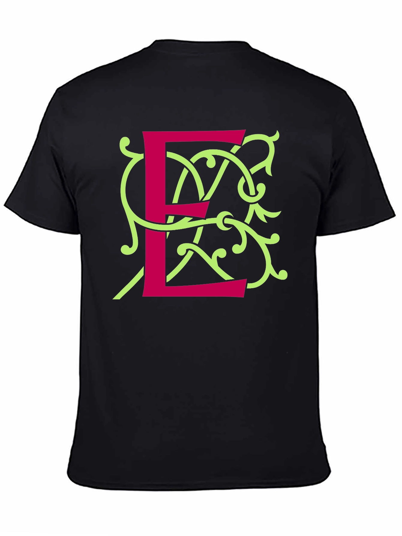 Letter E Graphic Tee - Stylish Black T-Shirt