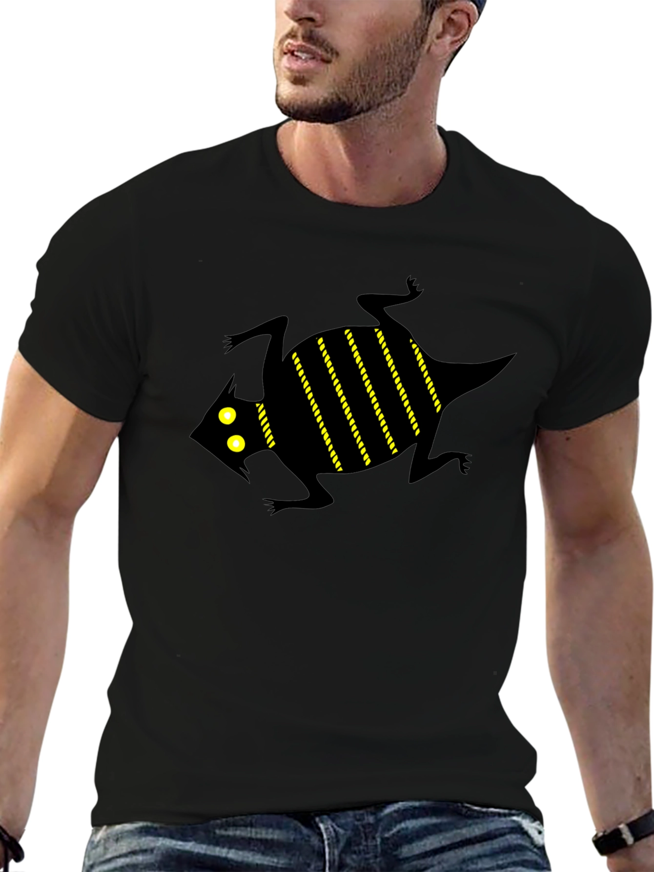 Graphic Tee - Black Lizard Print T-Shirt