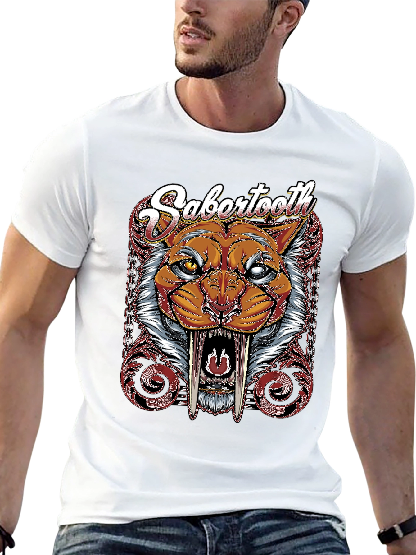 Sabertooth Tiger Graphic T-Shirt