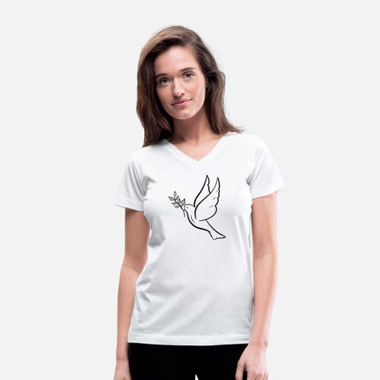 Dove of peace with olive branch drawing Hand drawn