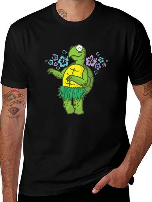 Funny Turtle Hula Dancer Graphic T-Shirt