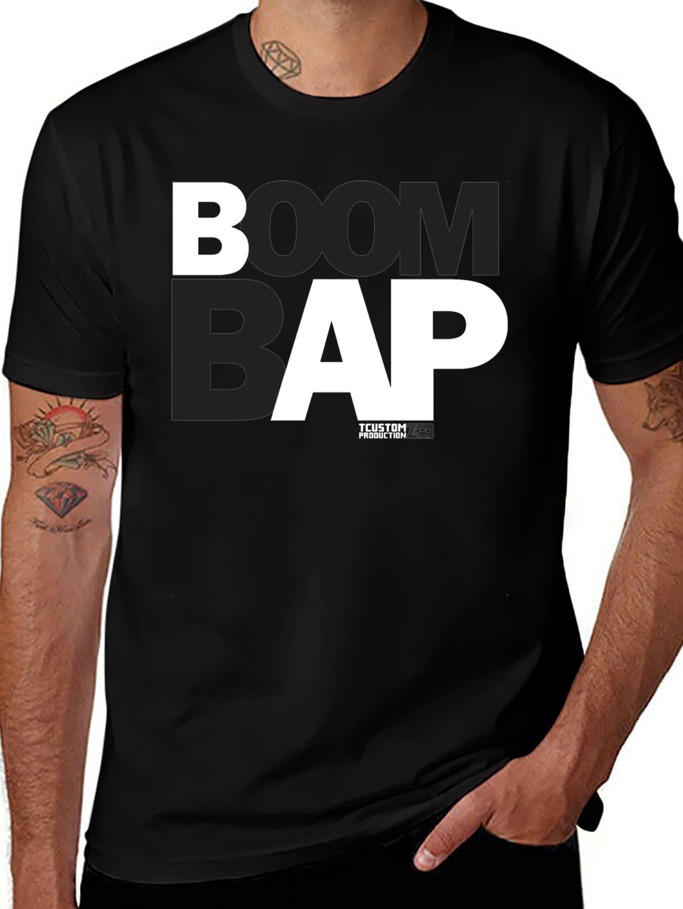 Boom Bap Graphic Tee - Black Cotton T-Shirt
