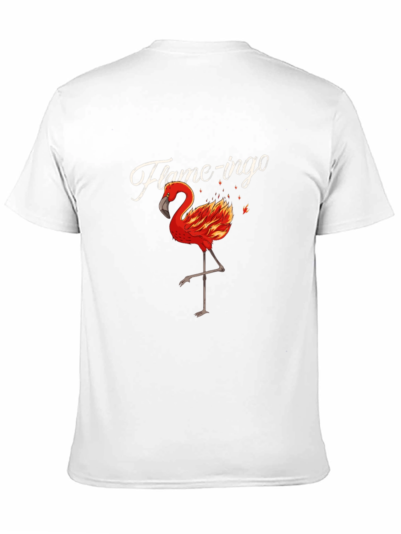 Flame-ingo Black T-Shirt for Men