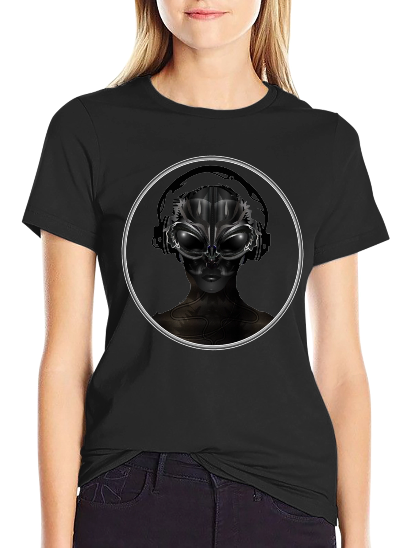 Alien DJ Graphic Tee - Black Unisex T-Shirt