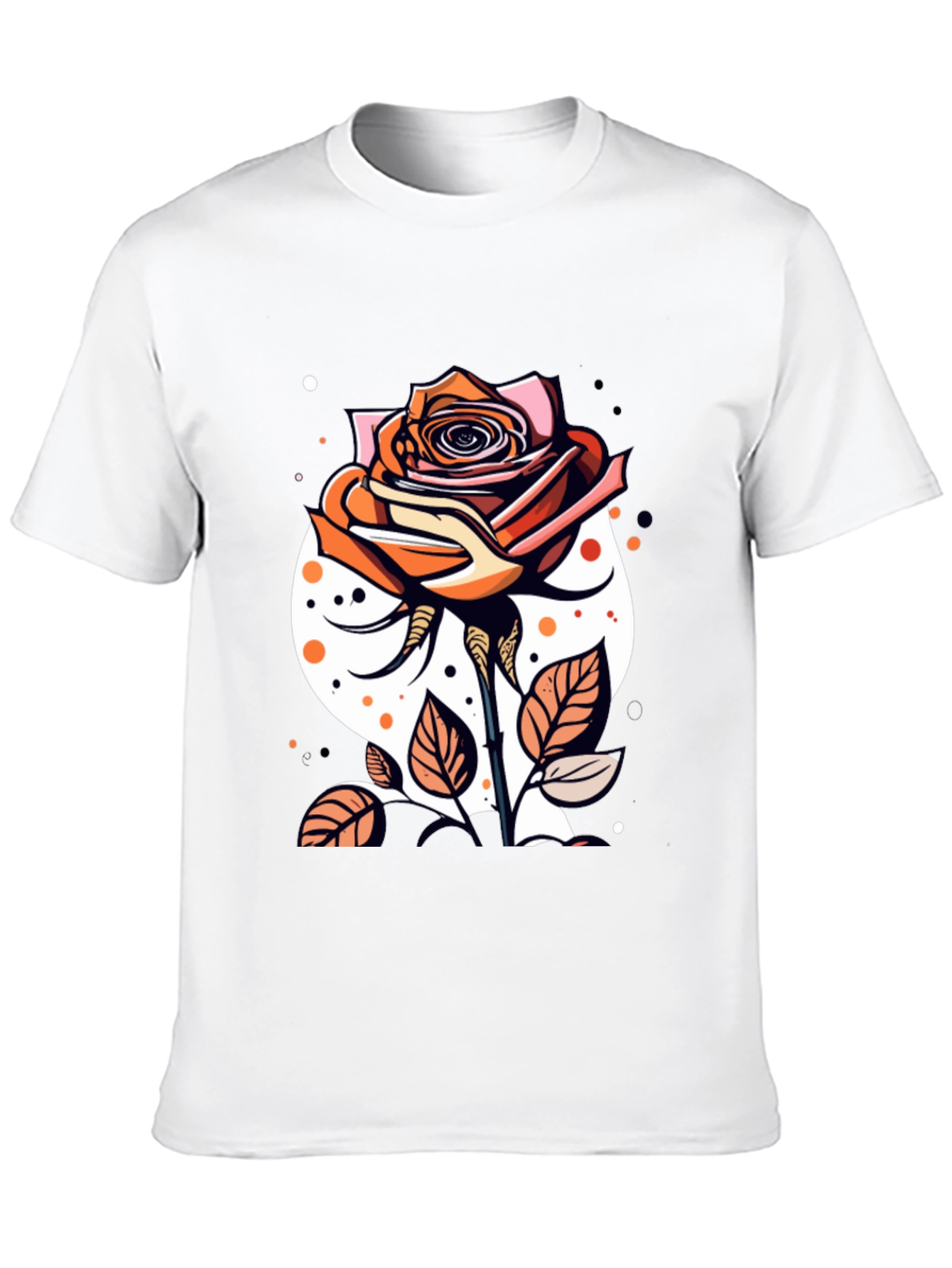 Rose Graphic Tee - Stylish Mens Black T-Shirt