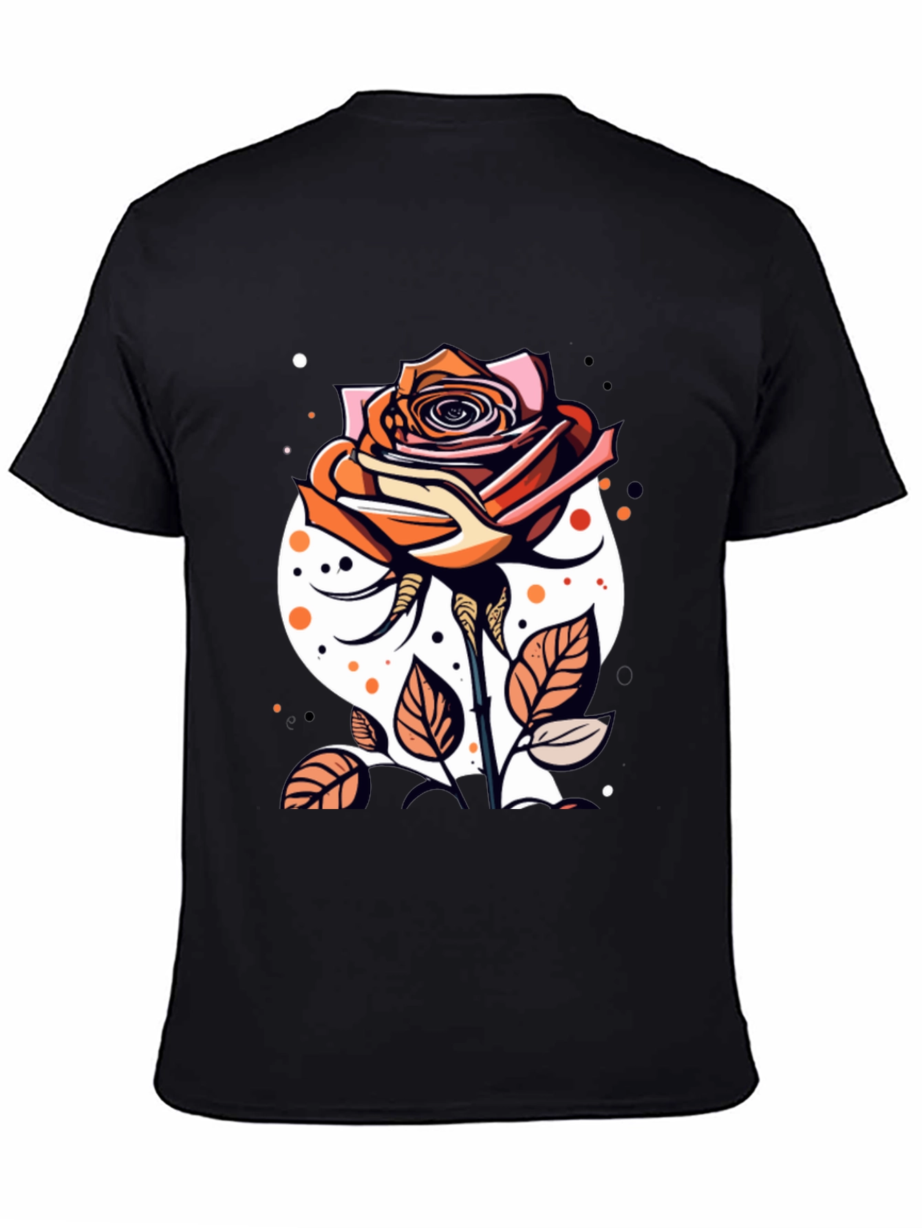 Rose Graphic Tee - Stylish Mens Black T-Shirt