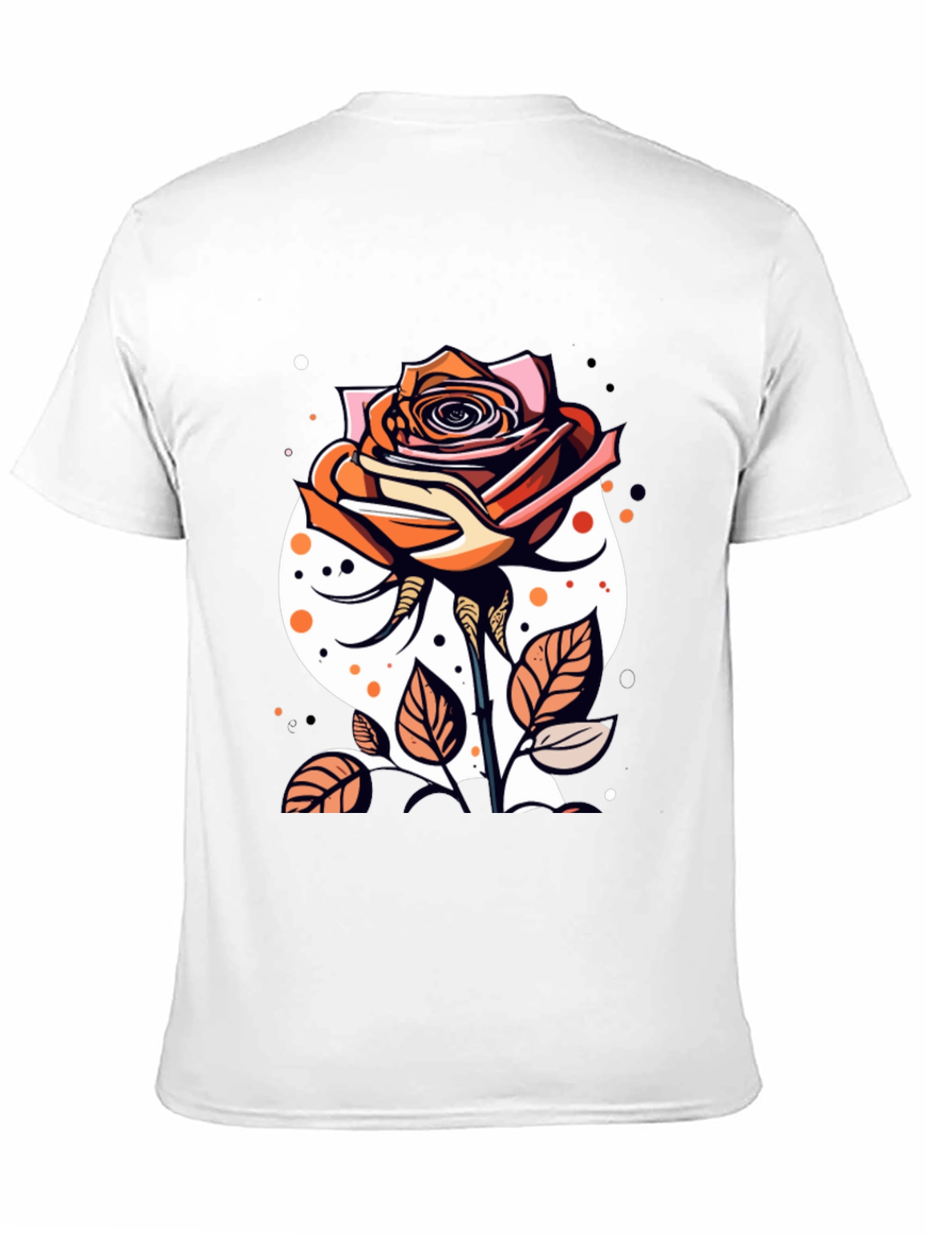 Rose Graphic Tee - Stylish Mens Black T-Shirt