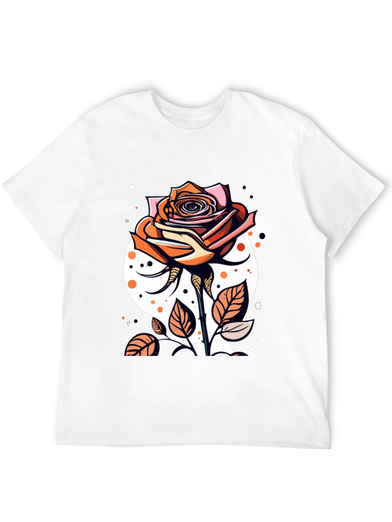 Rose Graphic Tee - Stylish Mens Black T-Shirt