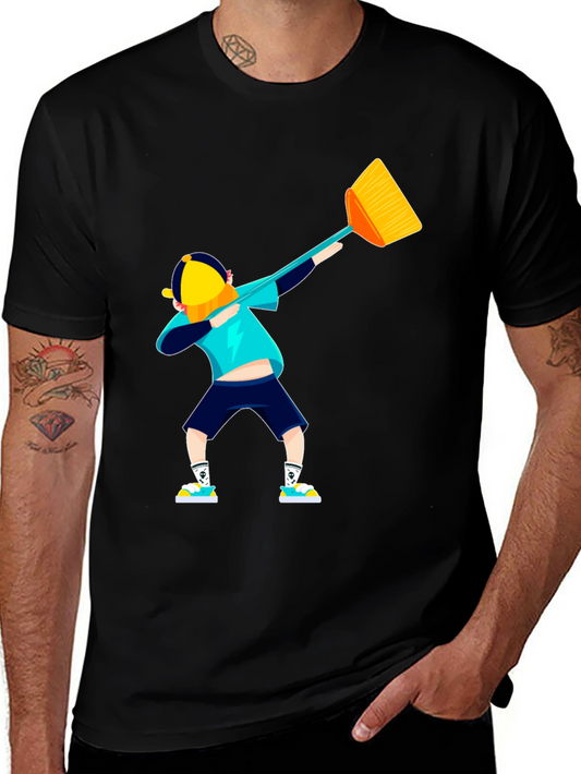 Dabbing Broom Boy Graphic T-Shirt
