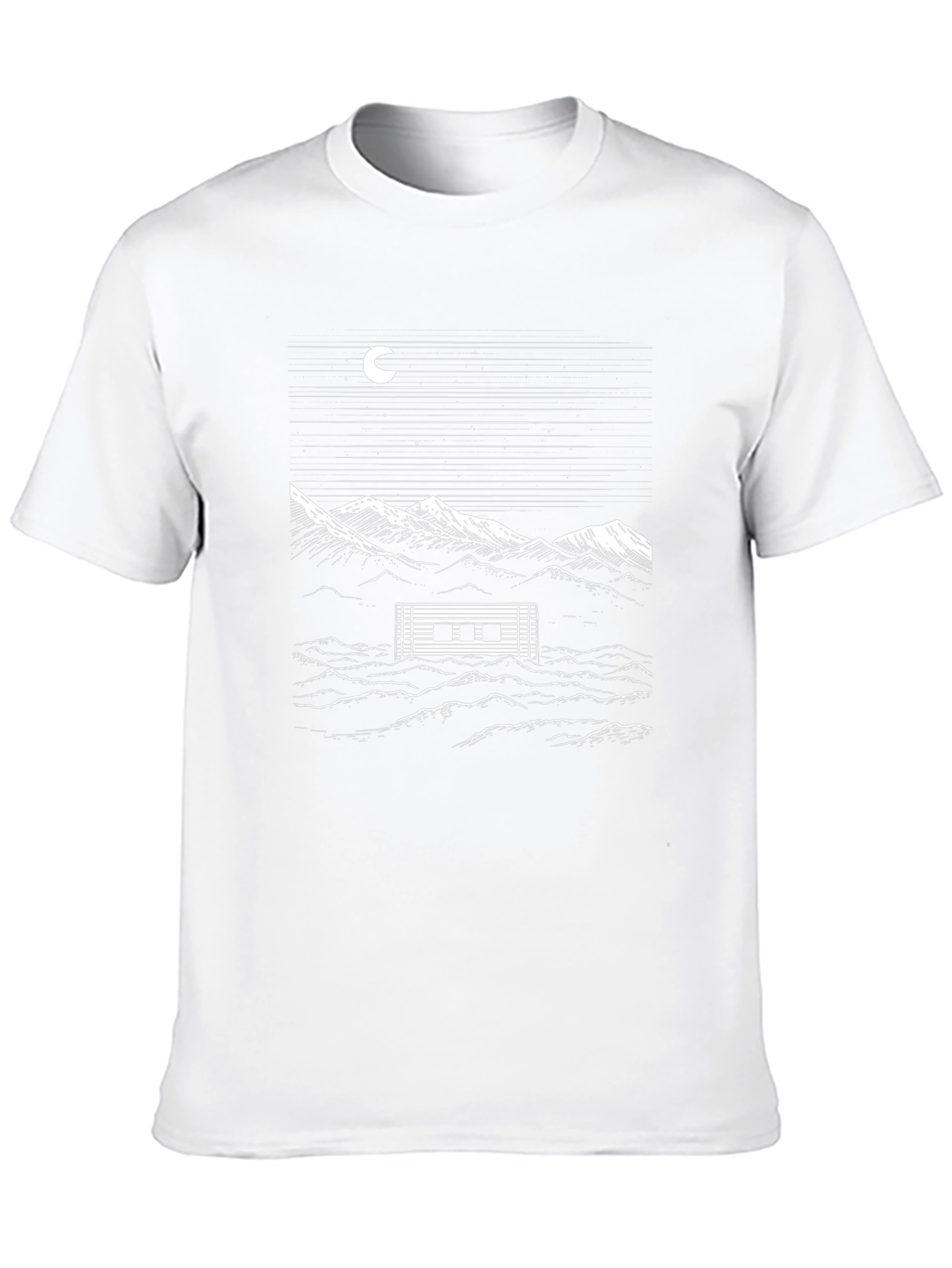 Black Graphic Tee - Cabin by Moonlight