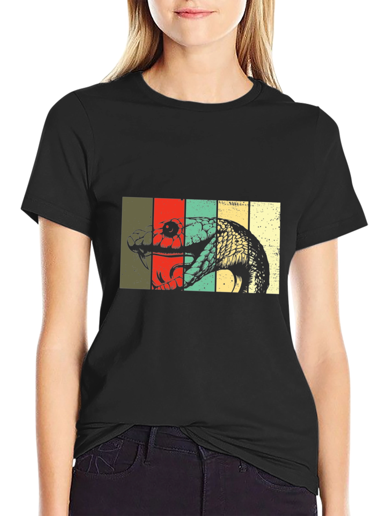 Retro Snake Graphic Tee - Stylish Mens Casual Wear