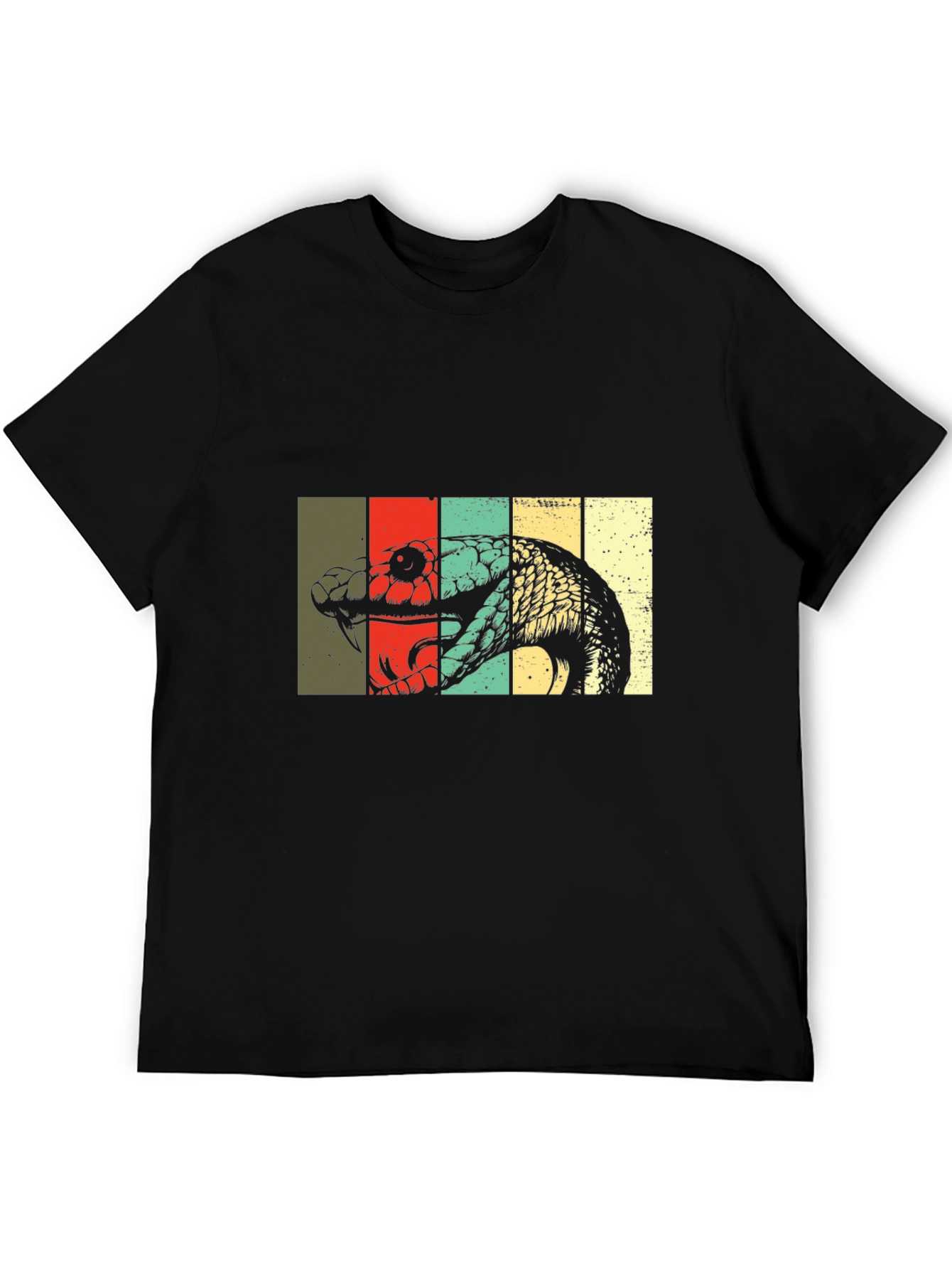 Retro Snake Graphic Tee - Stylish Mens Casual Wear