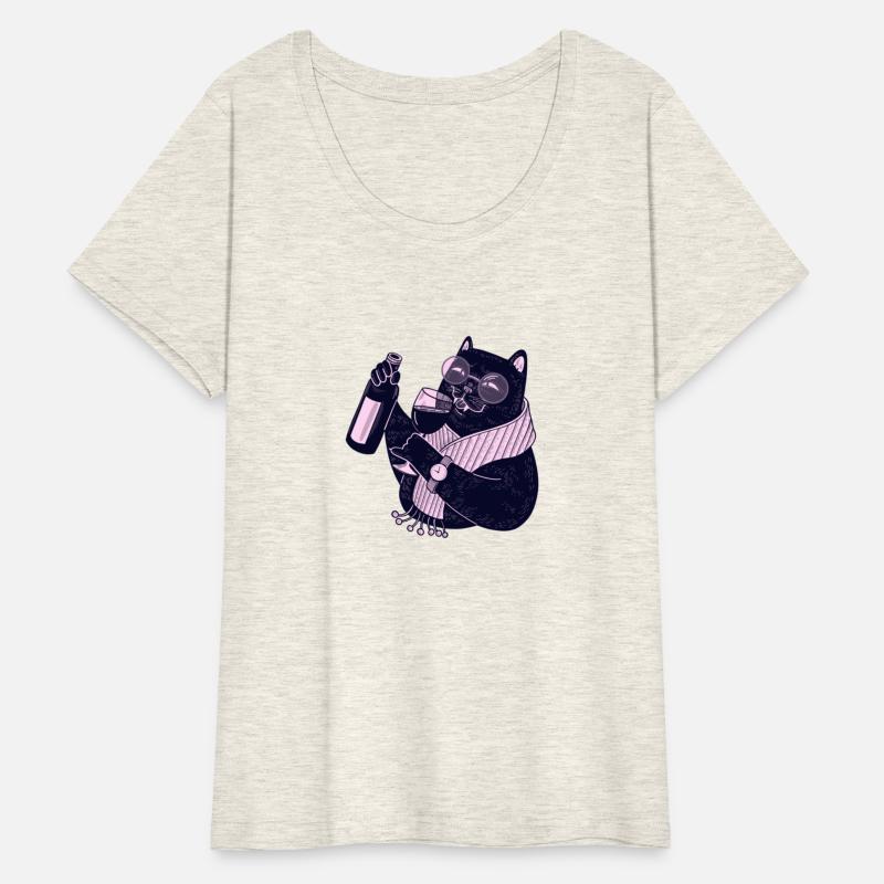 drinker cat party t shirt wine lover