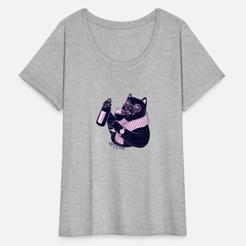 drinker cat party t shirt wine lover