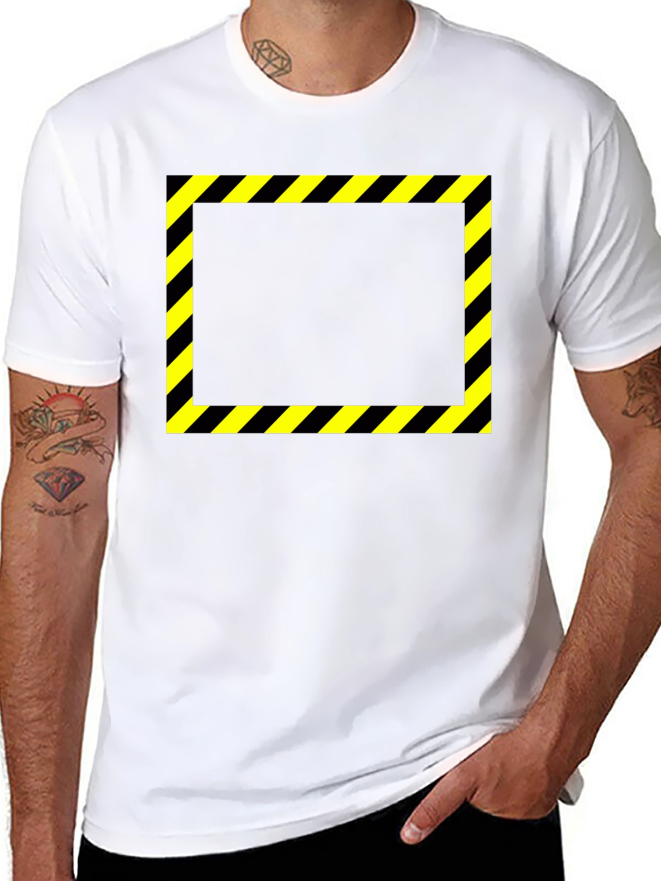 Caution Tape Graphic Black T-Shirt