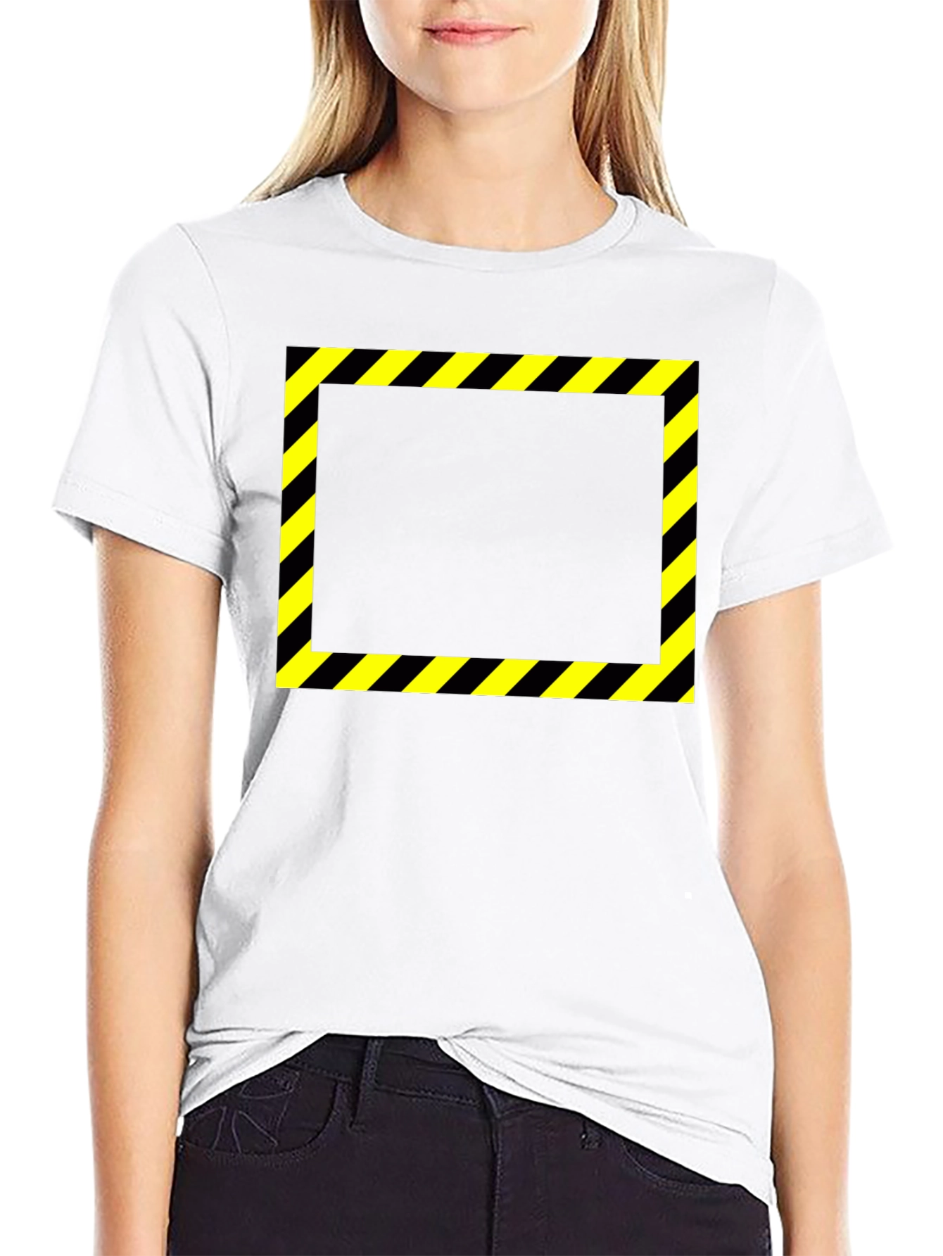 Caution Tape Graphic Black T-Shirt