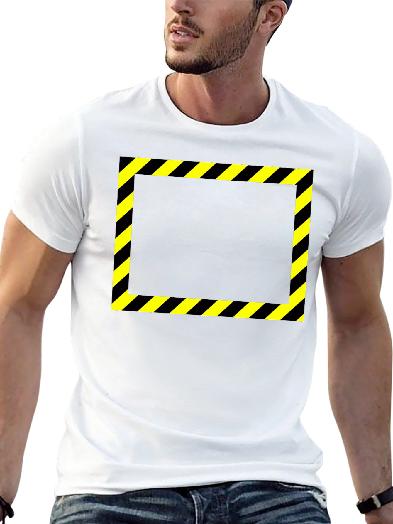 Caution Tape Graphic Black T-Shirt