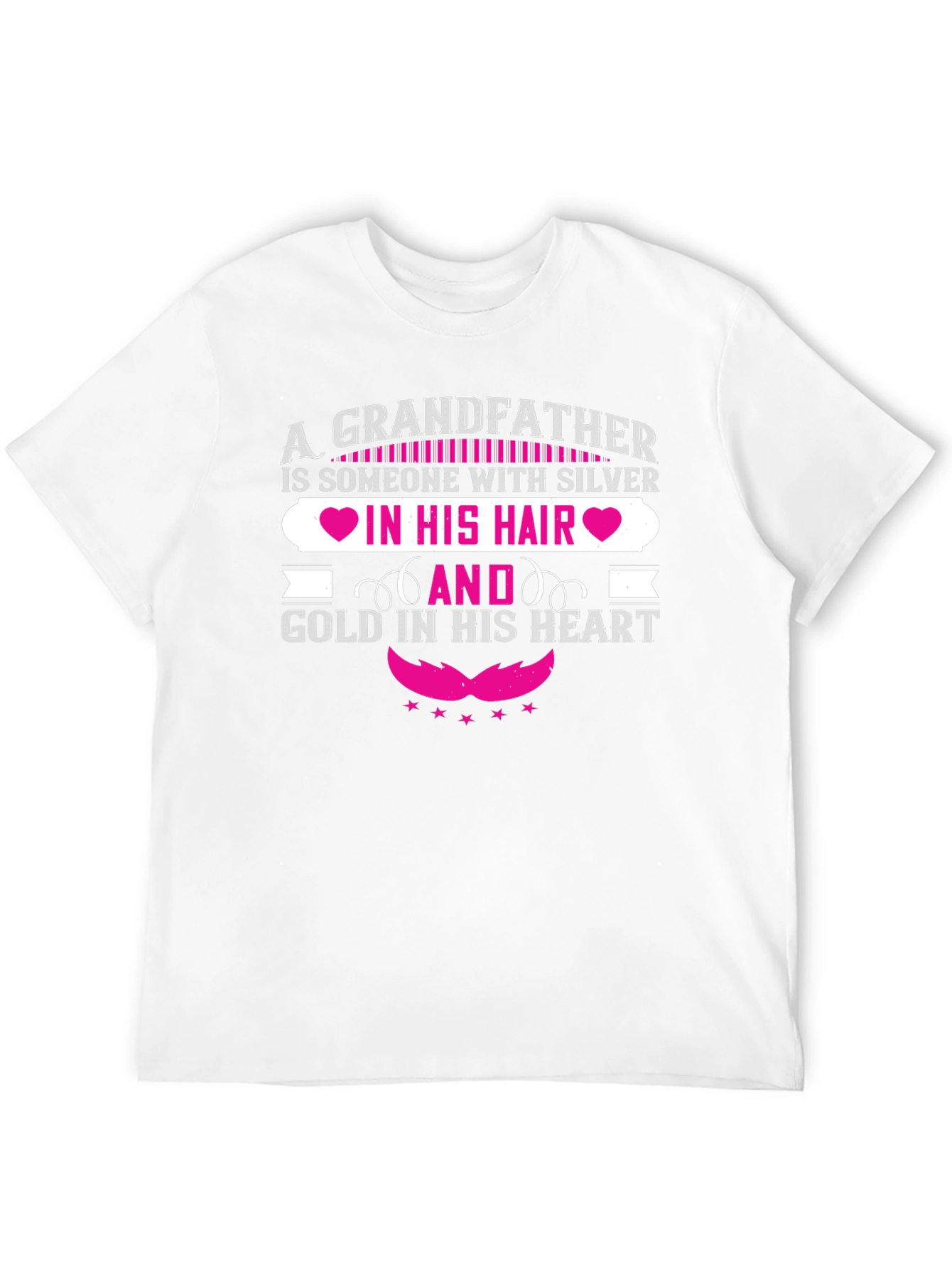 Grandfather Silver Hair Gold Heart T-Shirt